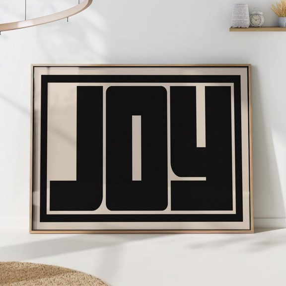 Joy Typography Art Print - Bold Minimalist Poster - Modern Wall Decor Wall Art, Modern Wall Decor, 8x12 UNFRAMED