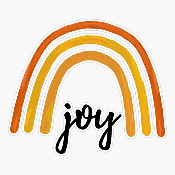 Joy Watercolor Rainbow Yellow Sticker
