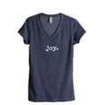 thumbnail image 1 of Joy Women's Fashion Relaxed V-Neck T-Shirt Tee Heather Navy 2X-Large, 1 of 3