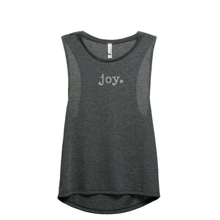 Joy Women's Fashion Sleeveless Muscle Workout Yoga Tank Top Charcoal Grey  Small 