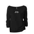 thumbnail image 1 of Joy Women's Fashion Slouchy 3/4 Sleeves Raglan Lightweight Sweatshirt Black 2X-Large, 1 of 3