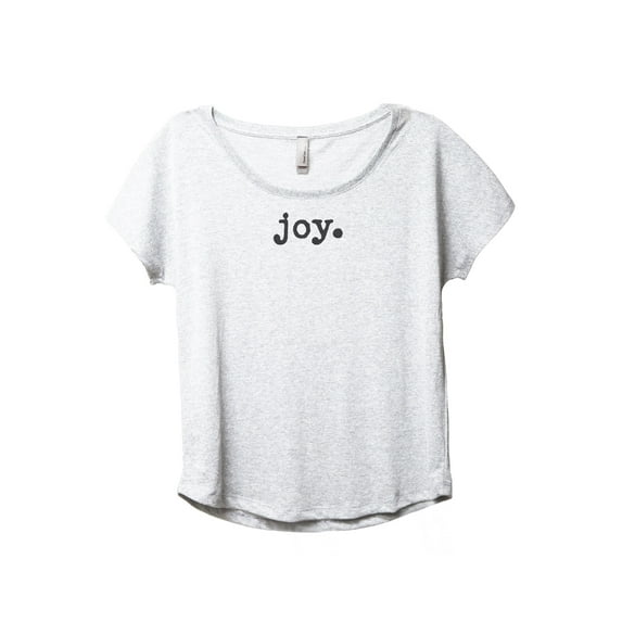 Joy Women's Fashion Slouchy Dolman T-Shirt Tee Heather White 2X-Large