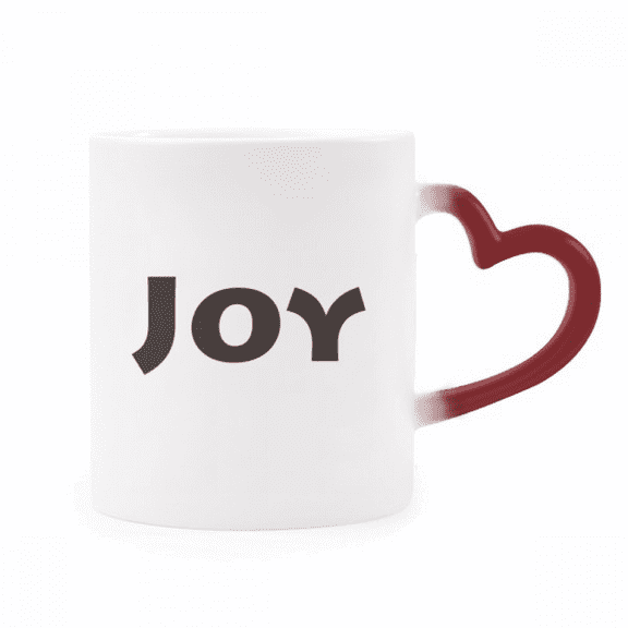 Joy Word Inspirational Quote Sayings Heat Sensitive Mug Red Color Changing Stoneware Cup