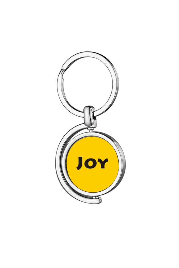 Joy Word Inspirational Quote Sayings Rotating Keychain Metal Keyring Holder
