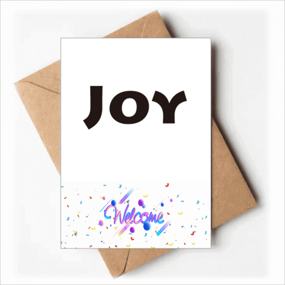 Joy Word Inspirational Quote Sayings Welcome Back Greeting Cards Envelopes Blank