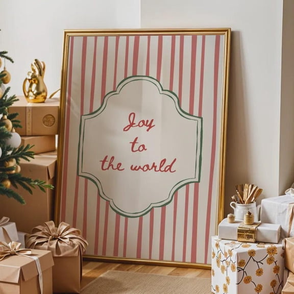 Joy To The World Print, Retro Festive Wall Art, Trendy Religious Poster For Christian Noel Decor, UNFRAMED PAPER POSTER, Home Decor, Vintage Gift, Living Room Dercor