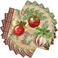 thumbnail image 1 of Joy to The World Xmas Red Balls Christmas Table Placemats Set of 6, Winter Xmas Holiday Rustic Indoor Outdoor Table Mats for Holiday Banquet Kitchen Table Decor, 1 of 6
