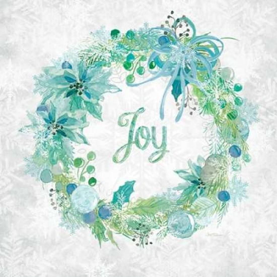 Joy Wreath Canvas Art - Carol Robinson (24 x 24)