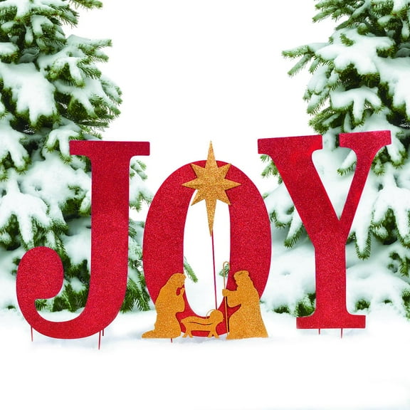 "Joy" Yard Sign - Home Decor - 3 Pieces