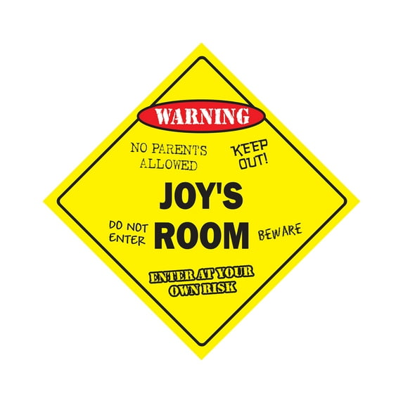 Joy's Room Sign Crossing Zone Xing | Indoor/Outdoor | 20" Tall kids bedroom decor door children's name boy girl