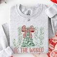 thumbnail image 1 of Joy to the World Christmas Tree Bow Sweatshirt, 1 of 7