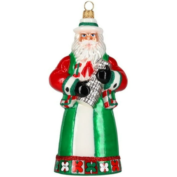 Joy to the World Italian Santa Claus with Tower of Pisa Polish Glass Ornament