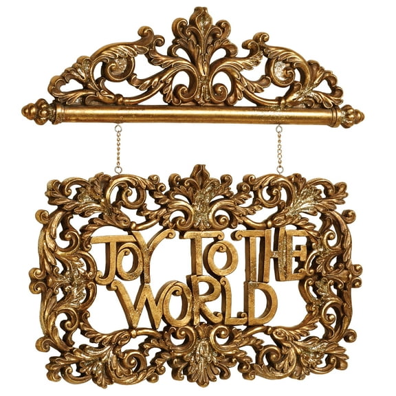 Joy to the World Wall Accent Aged Gold