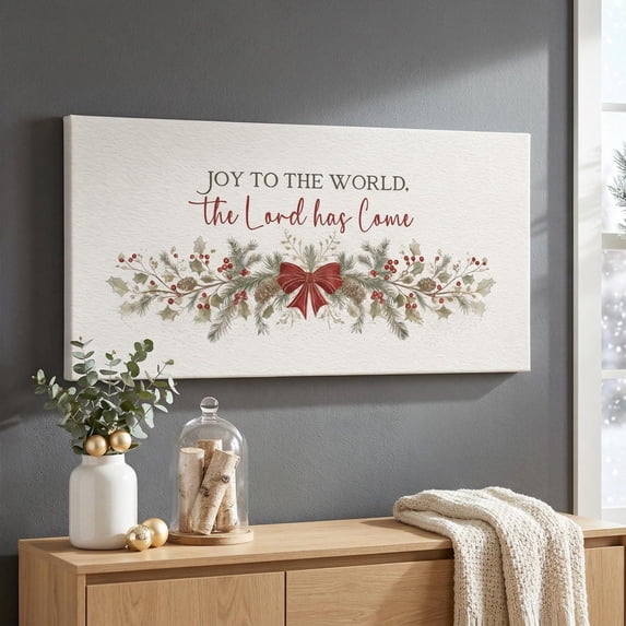 The Scripturs Joy to the World the Lord Has Come Canvas Wall Art, Christian Christmas ...