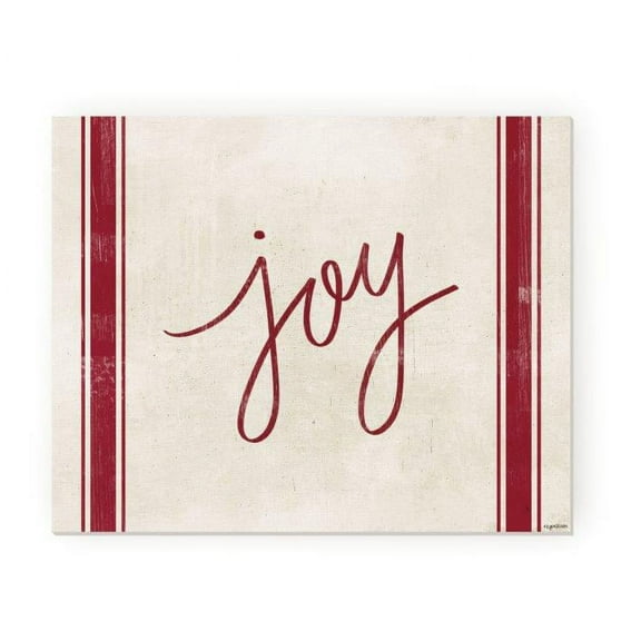 Joy with Red Border Rustic Wood Wall Sign 12x15 (Unframed)