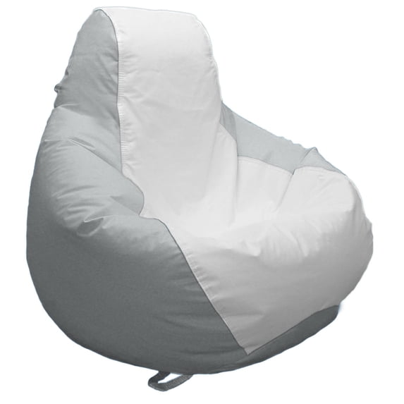 JoyBean Outdoor Bean Bag Chair Teardrop - Water Resistant Marine Vinyl Ideal for Yacht Boat Pool Patio Garden Marine - Lawn Chair - Patio Furniture - for Adults Teens Kids (Medium, White/LightGray)