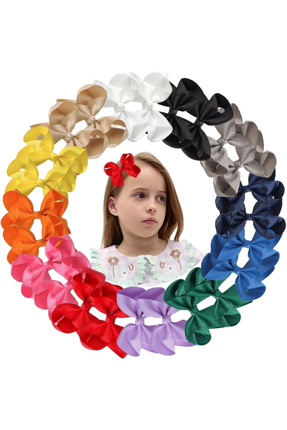 12 Inch Layered Satin Streamer Hair Bows with Alligator Clips, 4 Pack Multicolor for Girls