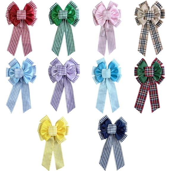 JoyBowie 12 Pcs 3.5 Inch Hair Bows for Girls Alligator Clips Solid Color Satin Ribbon Hair Accessories