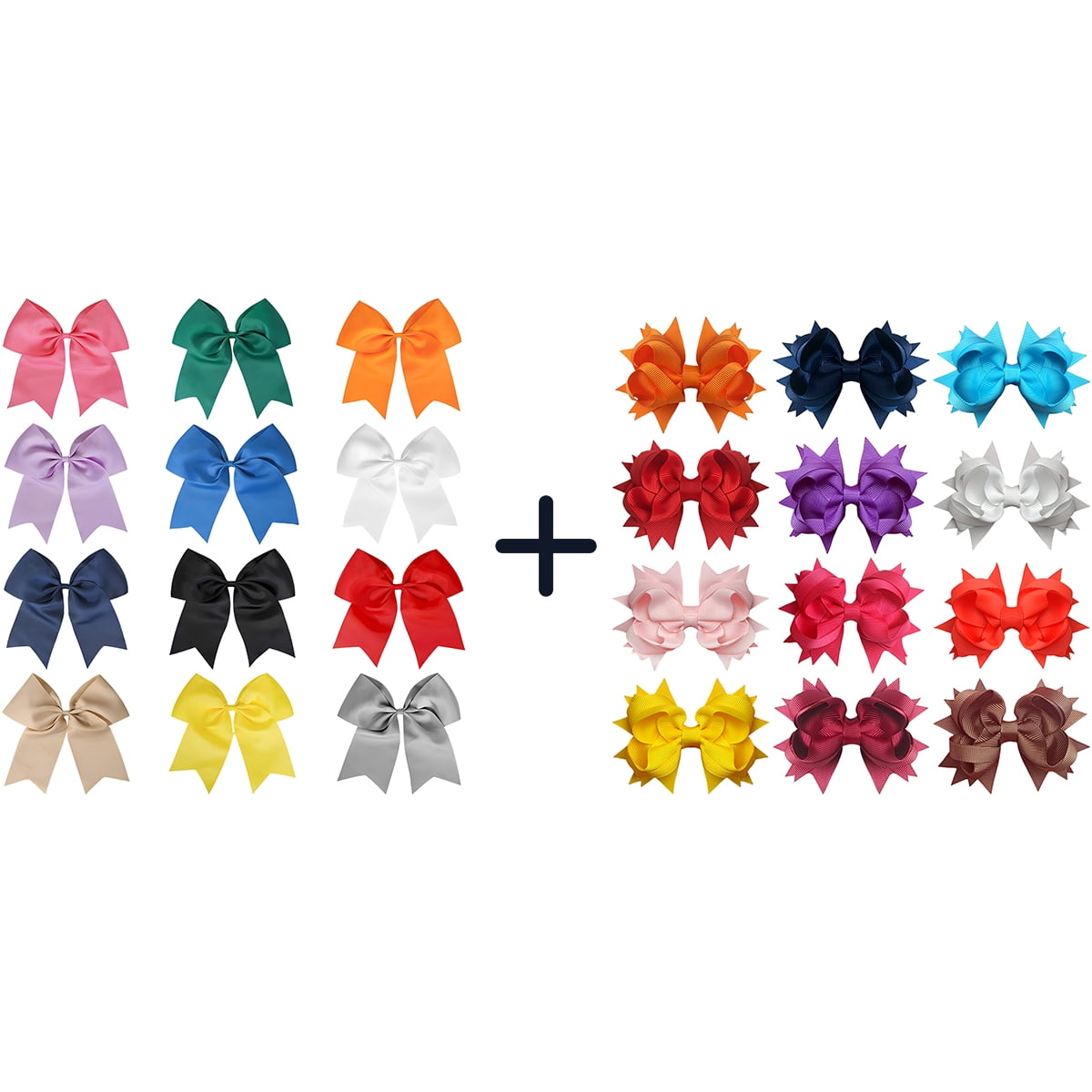 JoyBowie 12 Pcs 3.5 Inch Star-Tipped Grosgrain Hair Bows, Alligator Clips for Girls