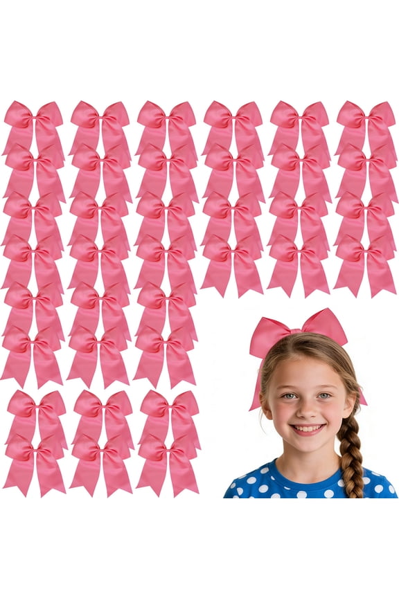 e 36pcs 8inch Pink Satin Hair Bows Cute Pink Bows for Girls Suitable for Birthday Parties DIY Crafts Daily Hairstyling