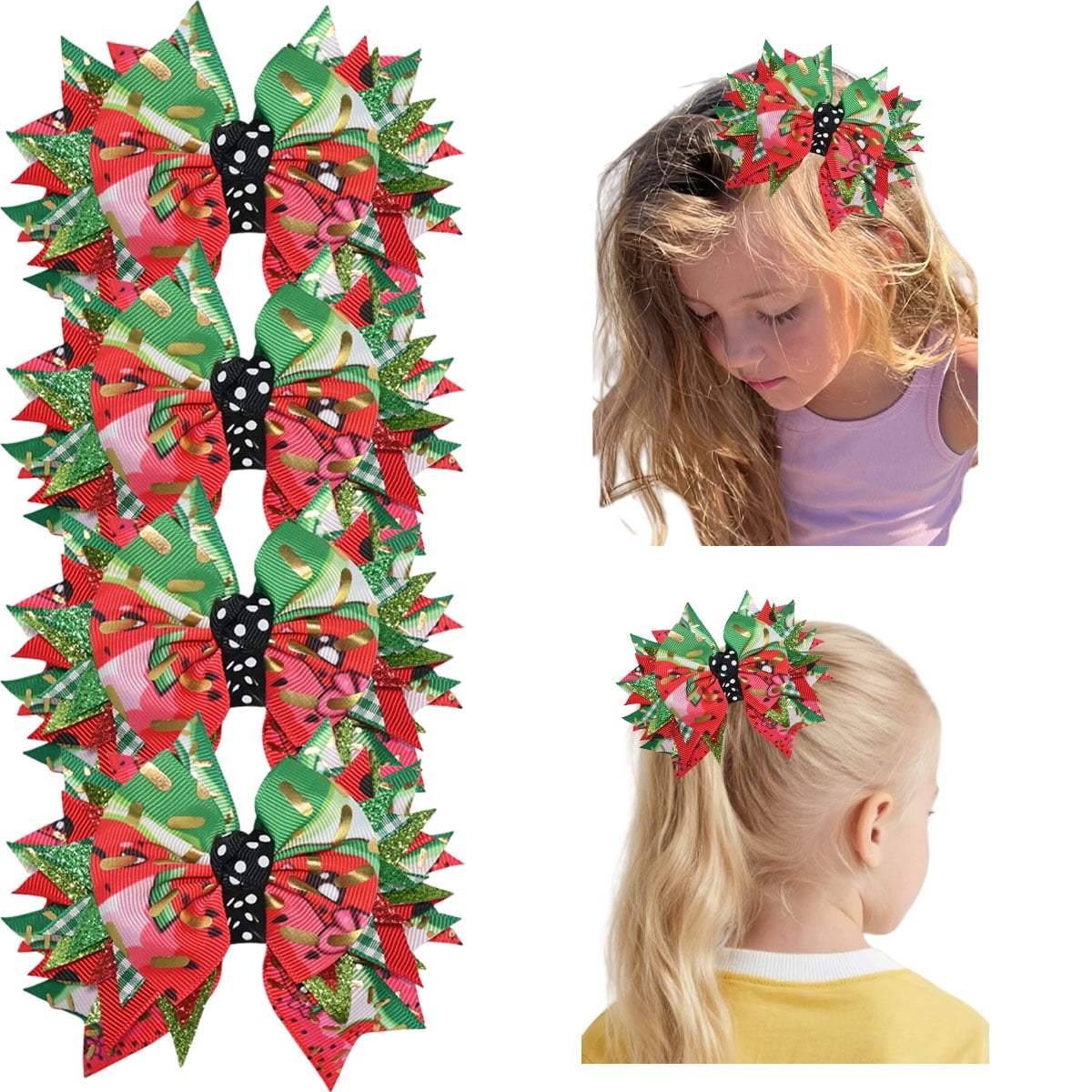 Christmas Hair Bows and accessories Lot of 8 3pcs/Set Girls Christmas Hair Accessories - Cute Bow, Santa  main image 4
