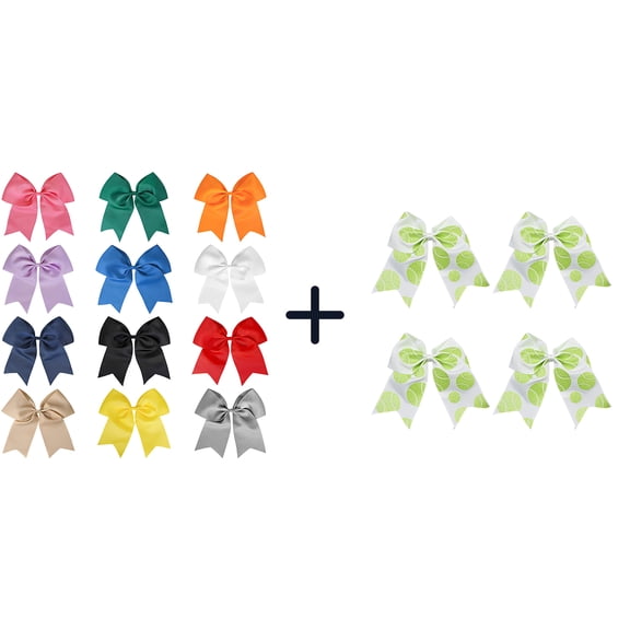 JoyBowie 4 Pcs 8 Inch Tennis Print Cheer Bows, Elastic Hair Ties for Girls