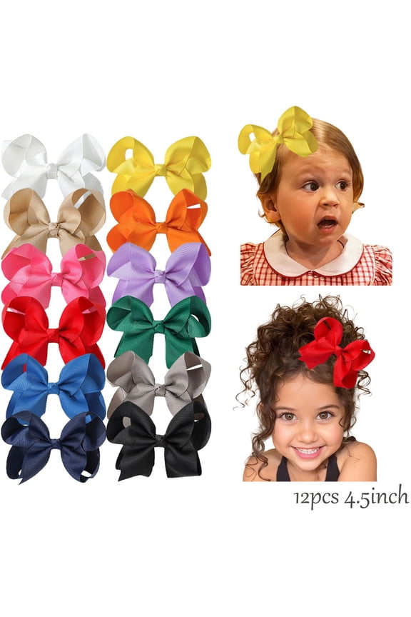 4pcs 5inch School Theme Hair Bows Playful Hair Accessories for Girls Suitable for Classroom Party Events