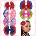 thumbnail image 1 of JoyBowie 6pcs 2.8 Inch Pink Purple Hair Bows for Toddlers Girls, Ruffled Ribbon Hair Clips for Kids Daily Use Party Hairstyles, 1 of 10