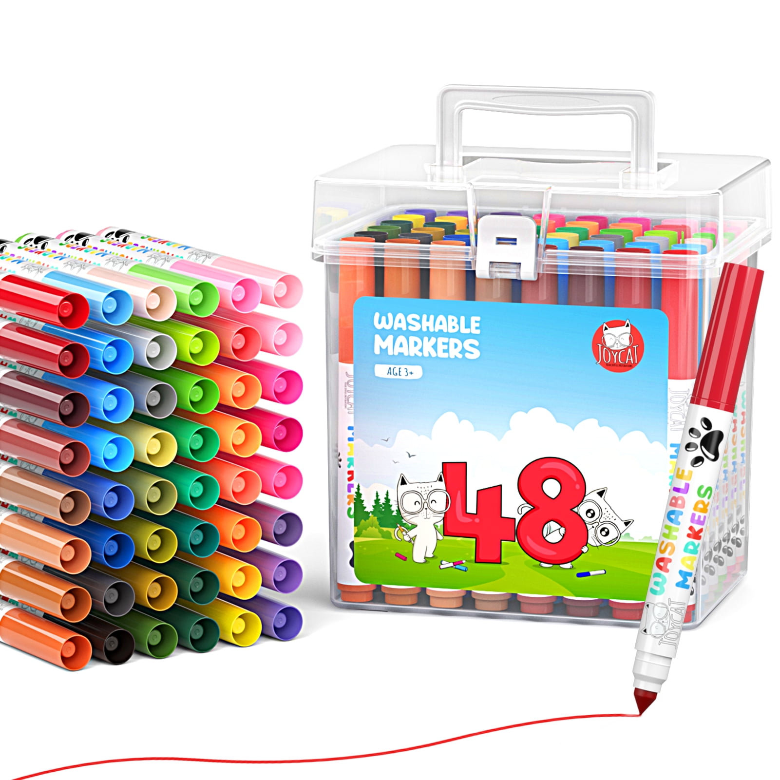  JoyCat Click Washable Markers with Retractable Tips, 20 Colors  Markers Set for Toddlers Kids, Ideal Art Supplies and Holiday Gifts for  Kids : Toys & Games