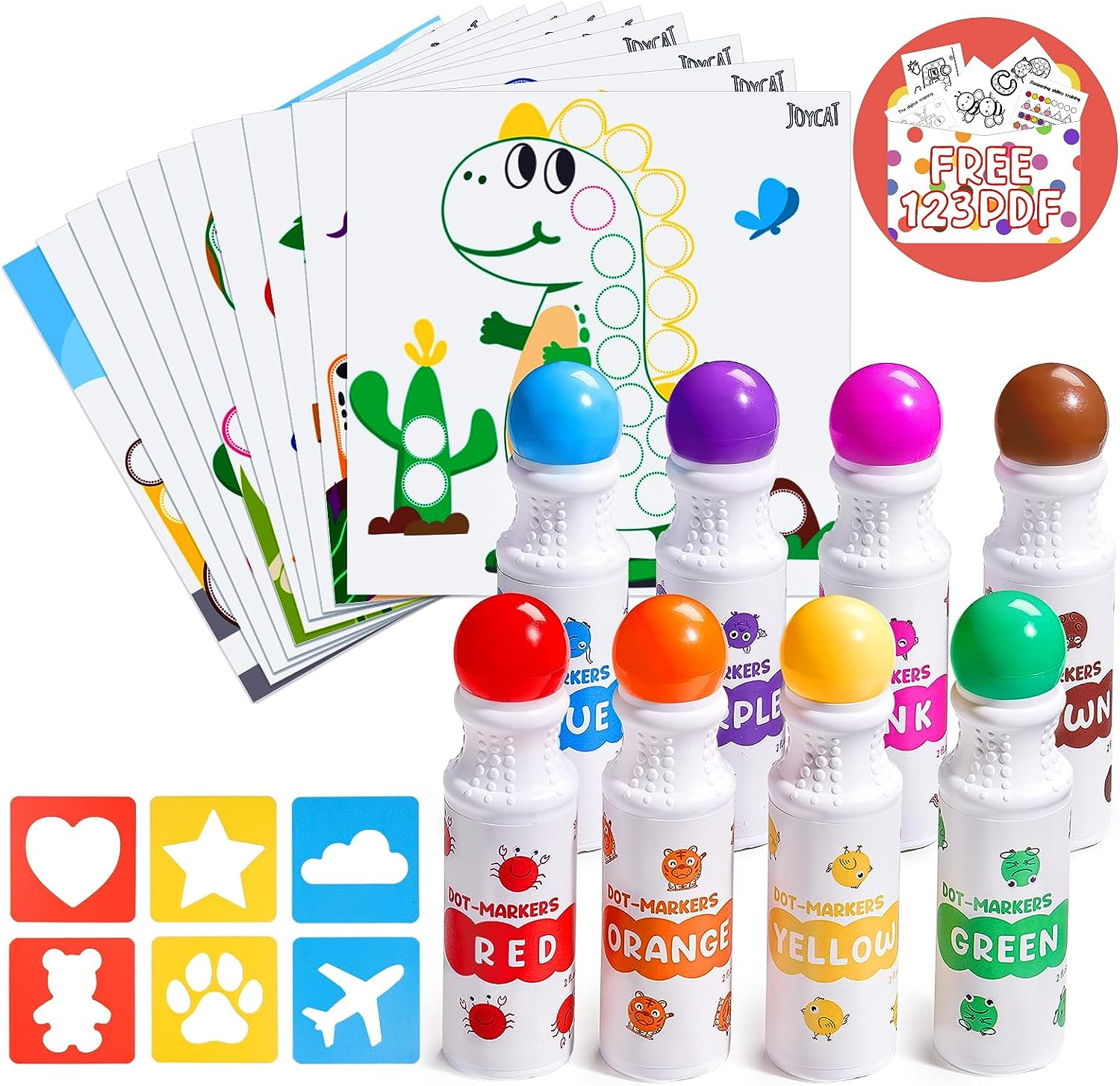https://i5.walmartimages.com/seo/JoyCat-Washable-Dot-Markers-Kids-8-Colors-2-fl-oz-Non-Toxic-Paint-10-Coloring-Activity-Paper-6-Stencils-Bingo-Daubers-Toddler-Arts-Crafts-Kits-Suppli_96d6c17d-9bc3-490a-bd31-178cd1d60e5e.5e736769b806da0ffa949ecf77ca33df.png