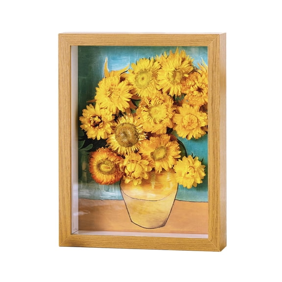 JoyFlower Preserved Flowers Picture Frame Decor, Flower Picture Frames Stand, Real Eternal Flowers Photo Frame Gift for Girlfriend Wife Mom Friends on Birthday Anniversary Graduation(6.7x8.7in) A101