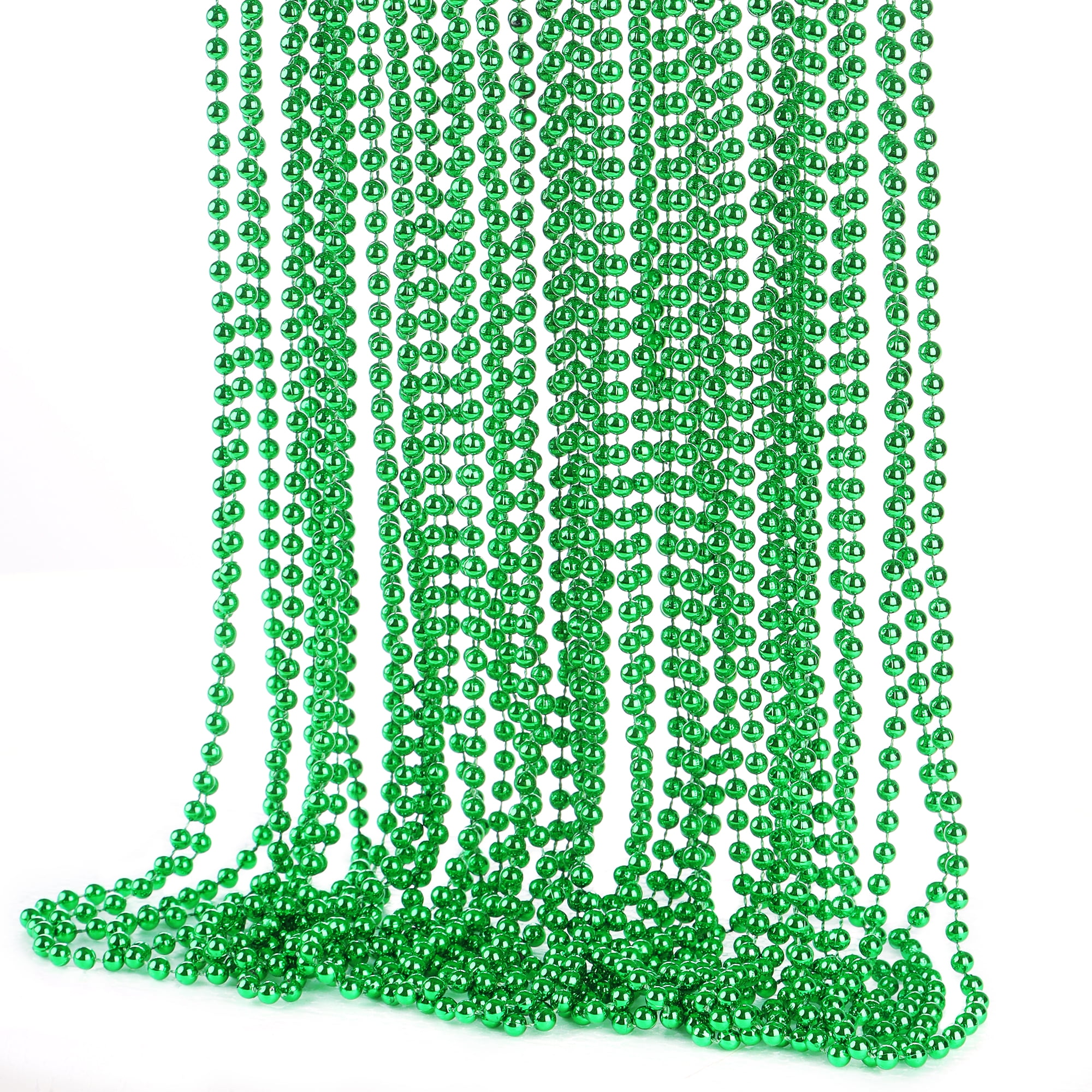 JoyGala 24PCS St Patricks Day Accessories 33" Plastic Beaded Necklaces Party Favors,Festival Parade Throw Accessory Sets for Mardi Gras