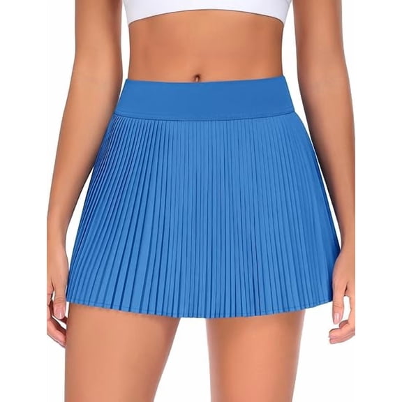 JoyGirl Pleated Tennis Skirts with Shorts Women Pleated Mini Golf Skorts with Pockets High Waisted Athletic Casual Skirt