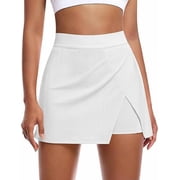 JoyGirl Tennis Skirt for Women with Shorts Athletic Golf Skort Split Hem High Waisted Workout Mini Skorts Skirts with Pockets