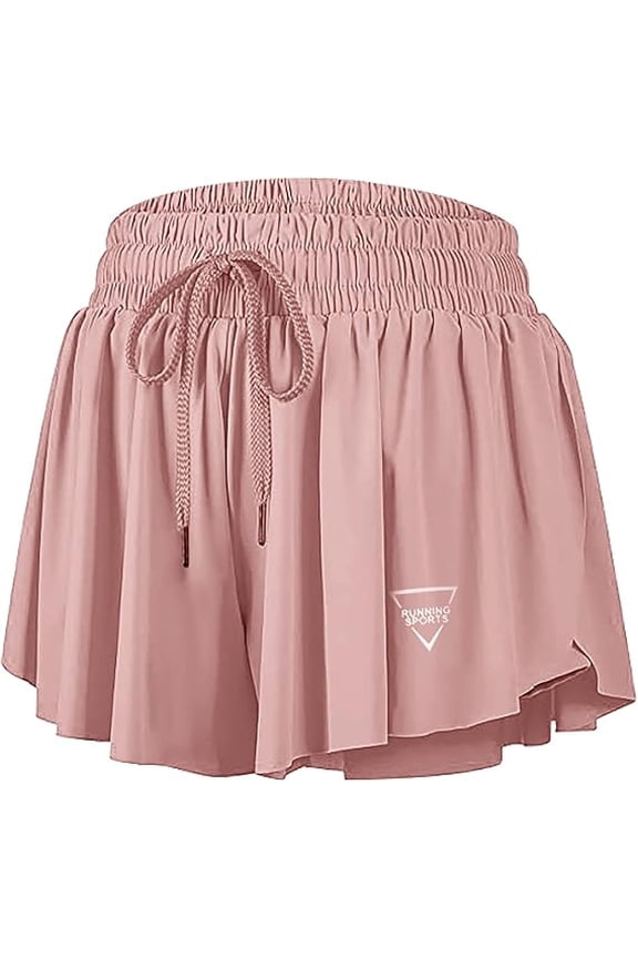 Womens Flowy Running Shorts with Phone Pocket 2 in 1 Gym Sports Shorts Breathable Yoga Shorts for Workout Hiking Jogging