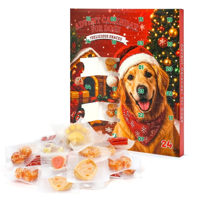 JoyGnaw Dog Treat Advent Calendar 2026, 24-Day Christmas Countdown, 7 ...