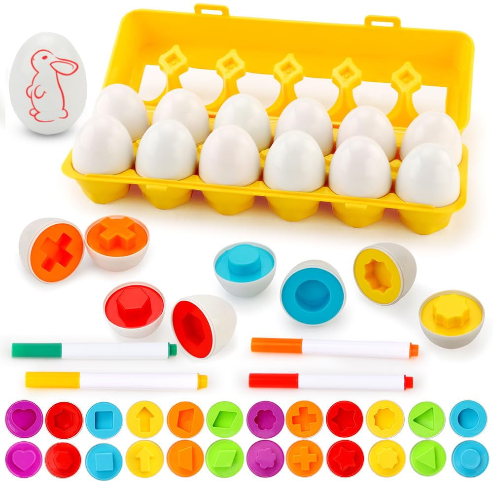 JoyGrow Easter Matching Eggs Color&Shape Recognition Sorter Puzzle
