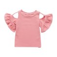 thumbnail image 1 of JoyHoop 0-4t Toddler Girls Ruffle Sleeve T Shirt Puff Short Sleeve Basic Tank Top Blouse Plain Solid Kids Casual Clothes, 1 of 9