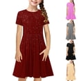 thumbnail image 1 of JoyHoop 2-14 Years Girls Dresses Toddler Casual Summer Dress Cute A-Line Dress for Home School, 1 of 8