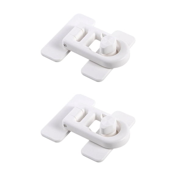JoyHoop 2-Pack Adjustable Safety Locks for Drawers and Cabinets, Easy to Install with One-Click Operation, White, Set of 2
