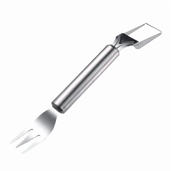 JoyHoop 2-in-1 Stainless Steel Fruit Cutter with Fork, Watermelon & Melon Slicer Tool for Kitchen Home & Camping, 22cm