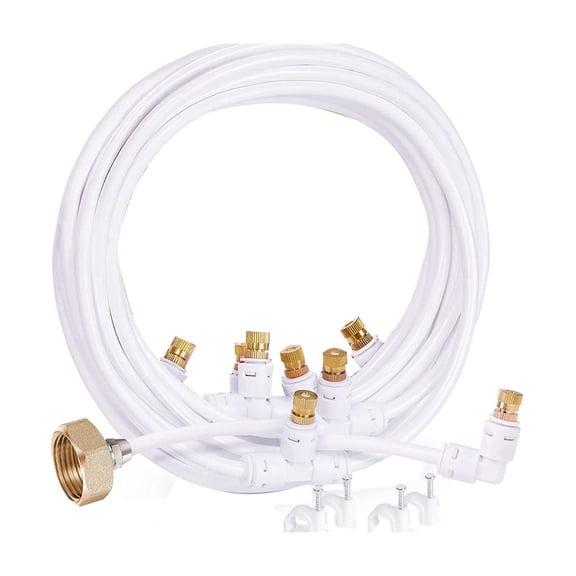 JoyHoop 236-Inch Low Pressure Spray Hose, White Plastic Watering Tube for Flowers Humidification and Cooling, 1-Pack