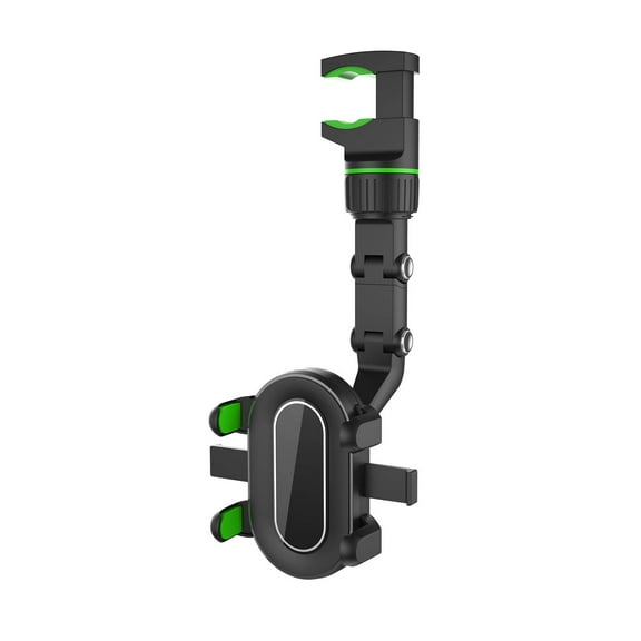JoyHoop Adjustable Rearview Mirror Phone Mount with 360-Degree Rotation, for Smartphones 2.28-3.54 Inches Wide, Green