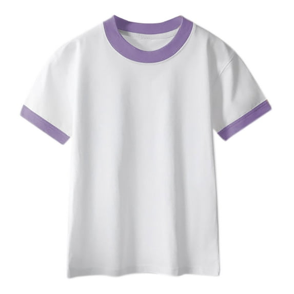 JoyHoop Boys T-Shirts Kids Short Sleeve Crewneck Solid Basic Tees Casual Tops