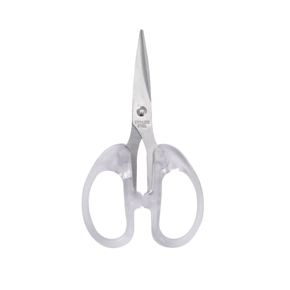 JoyHoop Clear Plastic & Stainless Steel Scissors, Small Size for Students and Office Use, Lightweight and Durable, 4.92 Inches Long