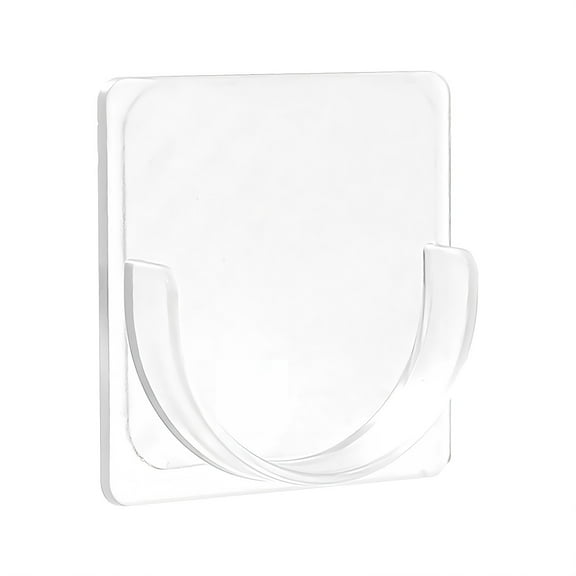 JoyHoop Clear Plastic Telescopic Rod Bracket with Strong Adhesive, No Drilling Required for Shower Curtains, 2-Pack
