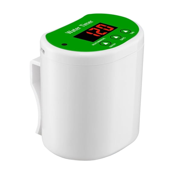 JoyHoop Digital Timer Automatic Watering System for Potted Plants, USB Rechargeable with 20L-50L Capacity, White ABS Material, Includes Hose & Nozzles