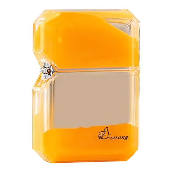 JoyHoop Fluorescent Quicksand Windproof Lighter with Glow-in-the-Dark Feature, USB Rechargeable for Outdoor Use, Orange