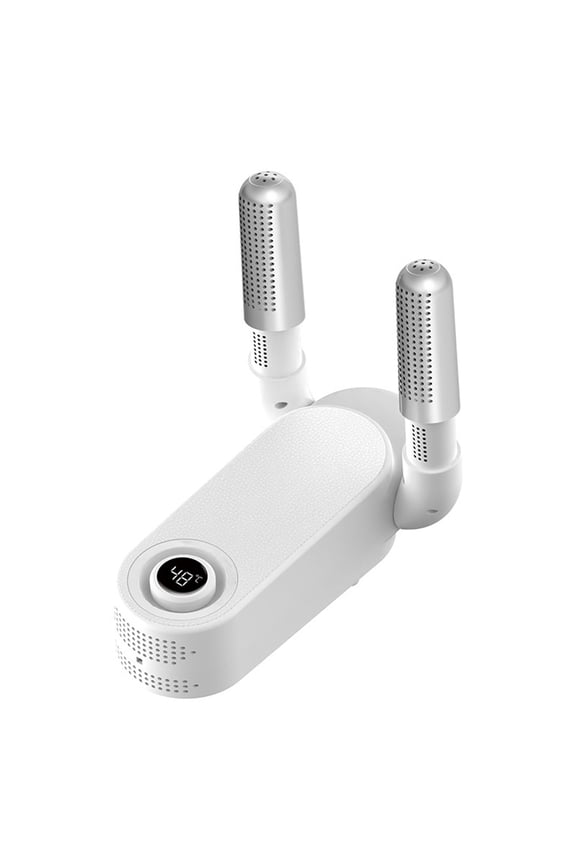 Foldable Boot Dryer with Intelligent Timer, Adjustable Heat Blower for Shoes and Gloves, White, 11.2x10.4 Inches