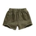 thumbnail image 1 of JoyHoop Girl's Distressed Hem Elastic Waist Jean Shorts Straight Leg Denim Shorts, 1 of 3